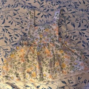 Nicole Miller Floral Kids Dress - Yellow, Blue, Green